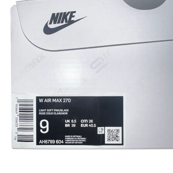 Nike Air Max 270 Women’s Shoes Light Soft Pink Black Size 9 NIB - Picture 7 of 8